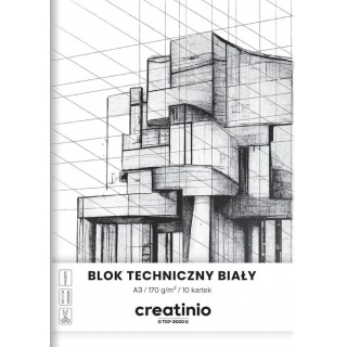 BLOK TECHNICZNY TOP CREATINIO A3 10K.170gr.BIAŁY, Bloki, Zeszyty i bloki