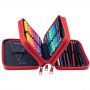 School pencil case GIMBOO, with equipment, 3 compartments, mix colors