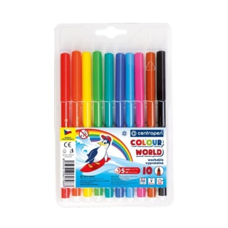 FLAMASTRY CENTROPEN COLOUR WORLD 10 KOL., Flamastry, Plastyka