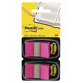 ZAKŁADKI INDEK.POST-IT PP 25x43mm.2x50k.JASKR.RÓŻ., Podkategoria, Kategoria