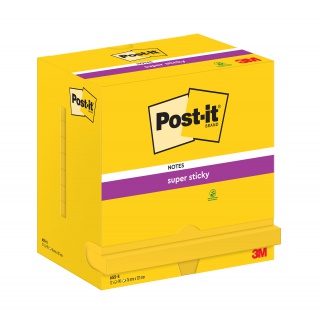 Karteczki samoprzylepne POST-IT® Super Sticky (655-12SSCY-EU), 127x76mm, 12x90 kart., żółte, Bloczki samoprzylepne, Papier i etykiety