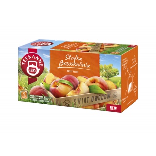Herbata TEEKANNE World of Fruits, Słodka Brzoskwinia, 20 kopert, Herbaty, Artykuły spożywcze