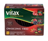 Herbata VITAX owocowo-ziołowa, owocowe trio, 15 kopert, Herbaty, Artykuły spożywcze