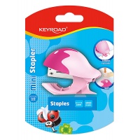 Zszywacz KEYROAD Mini + 1000 zszywek, blister, mix kolor&oacute;w, Zszywacze, Drobne akcesoria biurowe