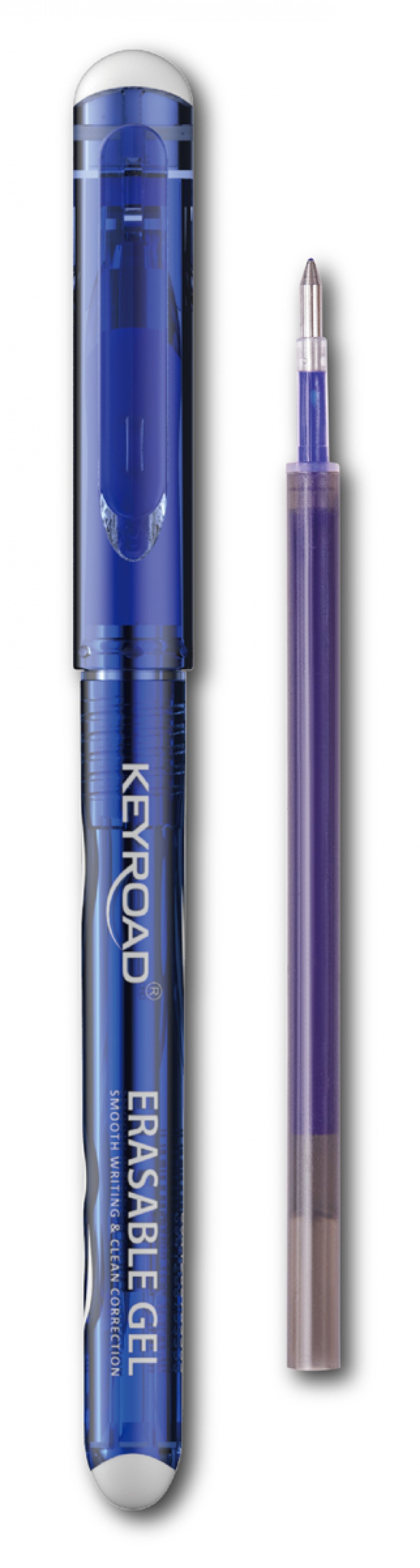 Długopis wymazywalny KEYROAD 0,7mm, plus wkład/zapas, blister, niebieski, Długopisy, Artykuły do pisania i korygowania