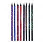 Ołówek drewniany KEYROAD, HB, okrągły, holograficzny, 48 szt., w tubie, Ołówki, Artykuły do pisania i korygowania