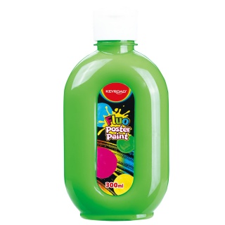 Farba plakatowa KEYROAD, Fluo, 300ml, butelka, neonowa zielona, Plastyka, Artykuły szkolne