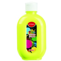 Farba plakatowa KEYROAD, Fluo, 300ml, butelka, neonowa żółta, Plastyka, Artykuły szkolne