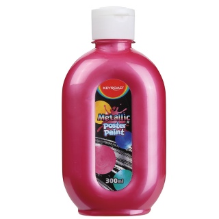 Farba plakatowa KEYROAD, metaliczna, 300ml, butelka, czerwona, Plastyka, Artykuły szkolne