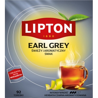 Herbata LIPTON czarna, Earl Grey, 92 torebki