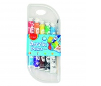 Farby akrylowe KEYROAD, 10x10 ml, pudełko, mix kolorów, Plastyka, Artykuły szkolne