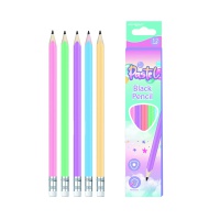 Ołówek drewniany z gumką KEYROAD, pastel, trójkątny, HB, pudełko, mix kolorów, Ołówki, Artykuły do pisania i korygowania