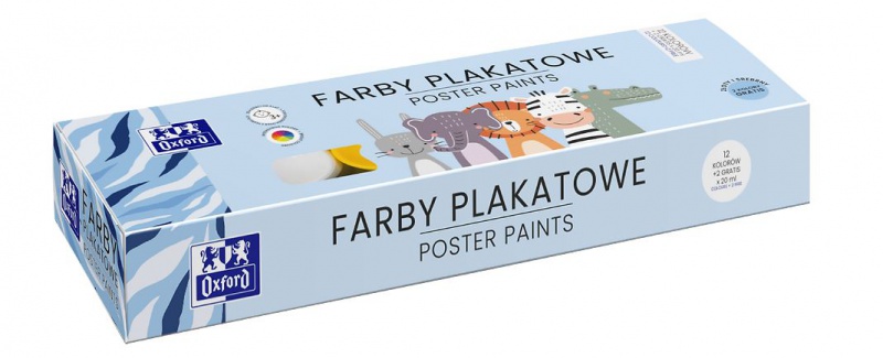 FARBY PLAKATOWE OXFORD KIDS 20ML.12+2 KOL., Podkategoria, Kategoria