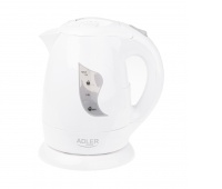 Electric kettle ADLER AD 08W, 1L, material, white