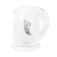 Electric kettle ADLER AD 08W, 1L, material, white