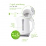 Electric kettle ADLER AD 1244, 2,5L, material, white