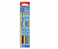 Ołówek drewniany z gumką KEYROAD, HB. kolorowa obudowa, 12 szt., mix kolorów, Ołówki, Artykuły do pisania i korygowania
