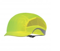 Lekka czapka ochronna HardCap Aerolite®, 2,5cm daszek, żółta o wysokiej widoczności, Kaski ochronne, Ochrona indywidualna