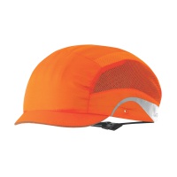 Lekka czapka ochronna HardCap Aerolite®, 2,5cm daszek, pomarańczowa o wysokiej widoczności, Kaski ochronne, Ochrona indywidualna