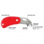 Nóż bezpieczny, składany PSC2, czerwony, Noże, Koperty i akcesoria do wysyłek