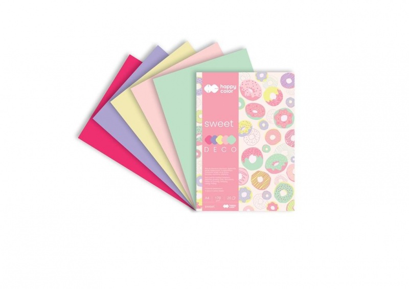 Blok Deco SWEET 170 g/m2 A4 20 ark. 5 kolorów, Podkategoria, Kategoria