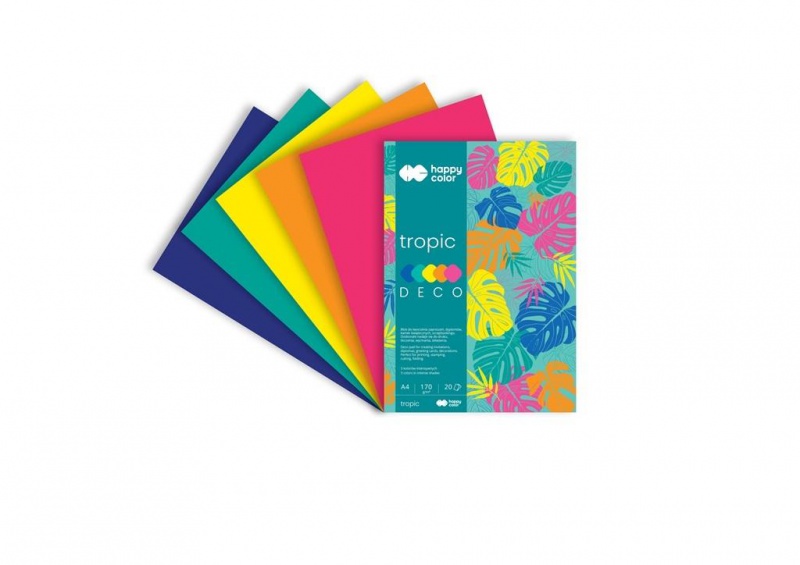 Blok Deco TROPIC 170 g/m2 A4 20 ark. 5 kolorów, Podkategoria, Kategoria