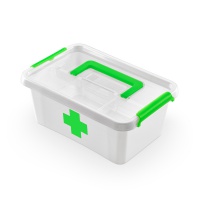 Pojemnik na leki MOXOM, antybakteryjny, 4,5l, transparentny, Pudła, Wyposażenie biura