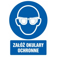 Znak TDC, Załóż okulary ochronne, Oznakowanie firm, Ochrona indywidualna