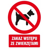 Znak TDC, Zakaz wstępu ze zwierzętami