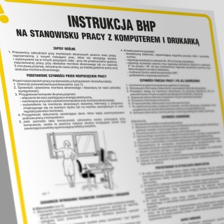 Znak TDC, Instrukcja postępowania na stanowisku pracy z komputerem i drukarką, Oznakowanie firm, Ochrona indywidualna