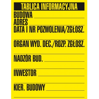 Znak TDC, Budowlana tablica informacyjna, Oznakowanie firm, Ochrona indywidualna