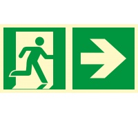 Sign - Direction to emergency exit – right