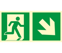 Sign - Direction to emergency exit - down to the right