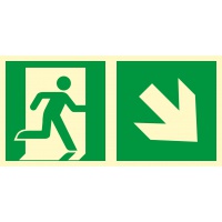 Znak TDC, Kierunek do wyjścia ewakuacyjnego - w dół w prawo, Oznakowanie firm, Ochrona indywidualna
