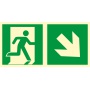 Znak TDC, Kierunek do wyjścia ewakuacyjnego - w dół w prawo