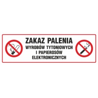 Znak TDC, Zakaz palenia wyrobów tytoniowych i papierosów elektronicznych