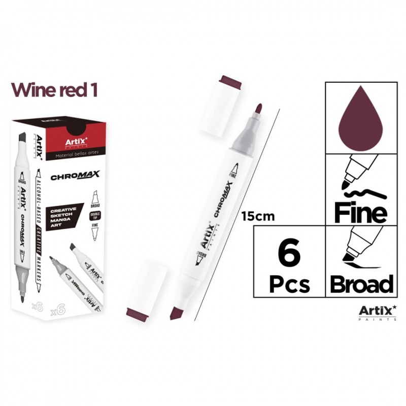 MARKER Z DWOMA KOŃCÓWKAMI WINE RED 1, Podkategoria, Kategoria