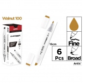 MARKER Z DWOMA KOŃCÓWKAMI WALNUT 100, Markery permanentne, Art. do pisania i korygowania