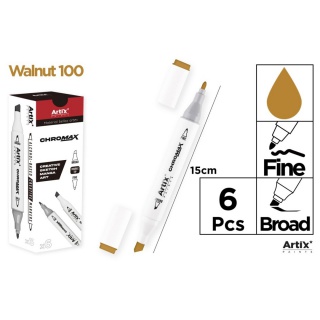 MARKER Z DWOMA KOŃCÓWKAMI WALNUT 100, Markery permanentne, Art. do pisania i korygowania