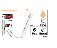 MARKER Z DWOMA KOŃCÓWKAMI YELLOW OCHRE 101, Markery permanentne, Art. do pisania i korygowania