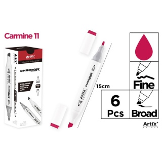 MARKER Z DWOMA KOŃCÓWKAMI CARMINE 11, Markery permanentne, Art. do pisania i korygowania