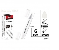 MARKER Z DWOMA KOŃCÓWKAMI COOL GREY CGO.5, Markery permanentne, Art. do pisania i korygowania