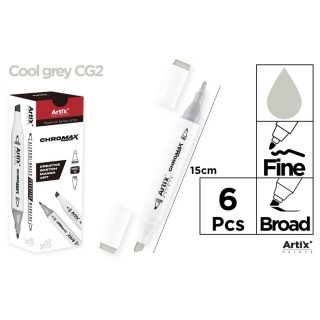 MARKER Z DWOMA KOŃCÓWKAMI COOL GREY CG2, Markery permanentne, Art. do pisania i korygowania