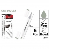 MARKER Z DWOMA KOŃCÓWKAMI COOL GREY CG4, Markery permanentne, Art. do pisania i korygowania