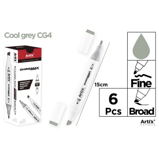 MARKER Z DWOMA KOŃCÓWKAMI COOL GREY CG4, Markery permanentne, Art. do pisania i korygowania