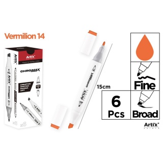 MARKER Z DWOMA KOŃCÓWKAMI VERMILION 14, Markery permanentne, Art. do pisania i korygowania
