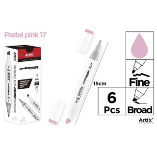 MARKER Z DWOMA KOŃCÓWKAMI PASTEL PINK 17, Markery permanentne, Art. do pisania i korygowania