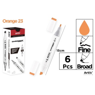 MARKER Z DWOMA KOŃCÓWKAMI ORANGE 23, Markery permanentne, Art. do pisania i korygowania