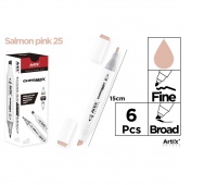 MARKER Z DWOMA KOŃCÓWKAMI SALMON PINK 25, Markery permanentne, Art. do pisania i korygowania