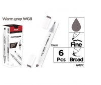 MARKER Z DWOMA KOŃCÓWKAMI WARM GREY WG8, Markery permanentne, Art. do pisania i korygowania
